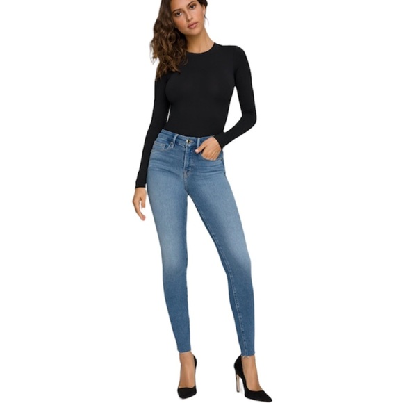 NEW Good American Good Legs Ultimate Skinny Sculpting Jean With Raw Hem NWT - Picture 1 of 9